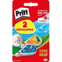 Henkel Pritt Korrektur Roller Mini, 2 Stück, Blisterkarte