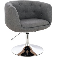 Svita Panama Retro Loungestuhl Cocktailsessel Tellerfuß Metall Stoffbezug Grau