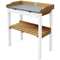 Axi Pflanztisch mit 2 Schubladen Braun Weiß 76 cm