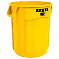 Rubbermaid PROREGAL Mülleimer, Gelb Metall, Rund, 49.5x58.1x49.5 cm, Küchen,