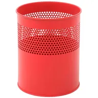 Proregal Runder halbperforierter Papierkorb aus Metall | 10 Liter,