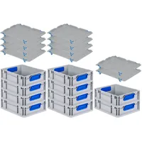 Proregal 10x Eurobox NextGen Color mit Auflagedeckel & Schiebeschnappverschlüsse