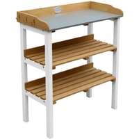 Axi Pflanztisch mit Ablageflächen Braun Weiß 76 cm x