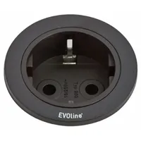 EVOline Evoline® One Einzelsteckdose Ring schwarz, 7053180