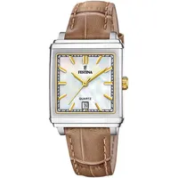 Festina Damenuhr Leder beige hellbraun {Festina Trend Armbanduhr F20682