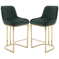 WAHSON OFFICE CHAIRS 2er Set Barhocker Samt Barstuhl mit