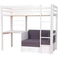 VCM ebuy24 Kids Hochbett Couch Lattenrost Matratze Schreibplatte und