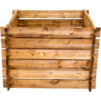 NATIV GARTEN Komposter aus Holz, Gartenkomposter imprägniert : braun