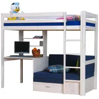 VCM Kids Hochbett, Couch, Lattenrost, Matratze, Schreibplatte und Regal
