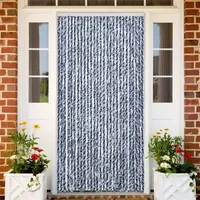 VidaXL Fliegenvorhang Blau und Weiß 100x200 cm Chenille