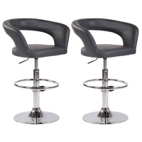 CLP 2er Set Barhocker Jaen grau/Kunstleder