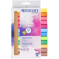 Westcott Kreide E-744983 00 12 Stück Tafelkreide eckig, bunt