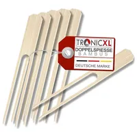 TronicXL 20 Stück 22cm Grillspieße Doppelspieße Spieße Bambus Holzspieße