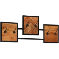 VidaXL Wandgarderobe 90x1x35 cm Massivholz Akazie und Eisen