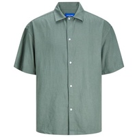 JACK & JONES Faro Linen Oversized Kurzarmhemd Laurel Wreath