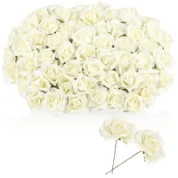 COM-FOUR com-four® 10x Bouquetzweig - Deko Blumenzweig mit weißen