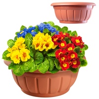 Kadax Blumenschale, aus Kunststoff, Pflanzschale, 20 cm, Terrakotta, 1