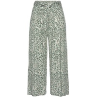 Beachtime Culotte (mit Bindegürtel) mit Blätterdruck und Bindeband, luftig-leichte