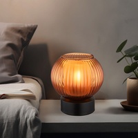 GLOBO Tischlampe Nachttischlampe Tischleuchte schwarz Glas BigLight