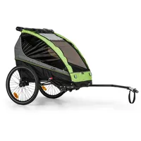 Klarfit Kiddy King Fahrradanhänger für Kinder Jogger-Buggy 2-Sitzer 40