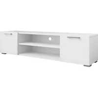 Mirjan24 Gimren TV-Lowboard 156x36x35 cm Weiß Kunststoff