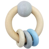 Hess Spielzeug Hess Holzspielzeug Rundrassel in Natur/Blau | Gr.: