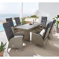 Konifera Garten-Essgruppe »Brisbane«, (Set, 13 tlg., 6 Sessel, Rückenlehne