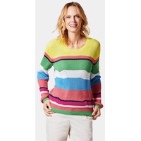 GOLDNER Pullover in koralle / grün / gemustert |