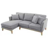 Miliboo Ecksofa links OSLO im skandinavischen Stil aus hellgrauem,