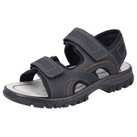 Rieker Herren Klassische Sandalen 25053, Männer Sandalen,offene Schuhe,Strandschuhe,Sandaletten,klettsandalen,bequem,schwarz (00),44