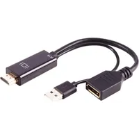 ShiverPeaks shiverpeaks®-BASIC-S--Adapter-HDMI-A Buchse auf DisplayPort Stecker, 4K60Hz, 20cm