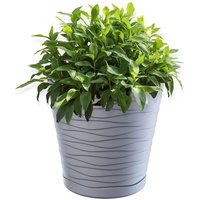 Kadax Blumentopf mit Untersetzer, aus Kunststoff, rund, 13 cm,