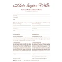RNK Mappe Mein letzter Wille' A4 weinrot