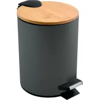 Spirella Kosmetikeimer 5 Liter Edelstahl Bambus mit Absenkautomatik und