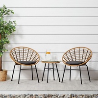 Homestyle4u Gartenmöbel Set 3-tlg. in Braun