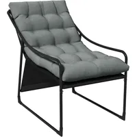 Outsunny Gartensessel mit Dickem Sitzkissen Armlehne