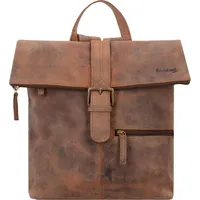 GREENLAND Nature Leder Freizeitrucksack Rucksack Monte Backpack A4 Brown