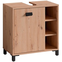 MID.YOU Waschbeckenunterschrank Wellness, Anthrazit, Eiche Artisan, Metall, 2 Fächer,