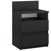 Vicco Nachttisch Monty, 39.6 x 59.1 cm, Schwarz, Nachtschrank