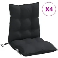 VidaXL Niedriglehner-Auflagen 4 Stk. Schwarz Oxford-Gewebe