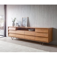 DeLife Sideboard Eloi Akazie Natur 2 Türen 6 Schubladen