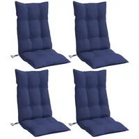 VidaXL Hochlehner-Auflagen 4 Stk. Marineblau Oxford-Gewebe