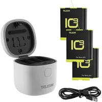 TELESIN 3-slot waterproof charger Allin box for GoPro Hero