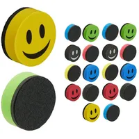 Relaxdays Runder Whiteboard Schwamm im 20er Set Blau,Grün,Rot