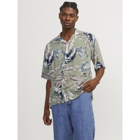 JACK & JONES Jeff Aop Resort Kurzarmhemd Oil Green