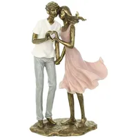 Frank Flechtwaren Statue, Dekofigur Liebespaar Nostalgie, für den Innenbereich,
