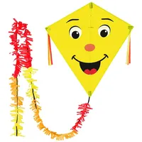Wolkenstürmer Kinderdrachen Eddy Smile (gelb), Einleinerdrachen - flugfertig inkl.