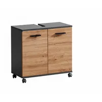 Schildmeyer Waschbeckenunterschrank Palermo 157638, Anthrazit/Artisan Eiche Dekor, 59,8 x