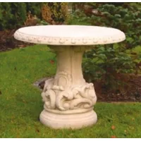 Casa Padrino Barock Gartentisch Hellbeige Ø 87 x H.