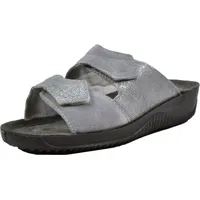 ROHDE Damen Pantolette Klettverschluss Leder metallic Optik Soltau-40 8655,